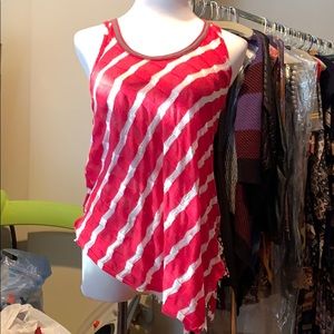 Free People Pink and white striped tank